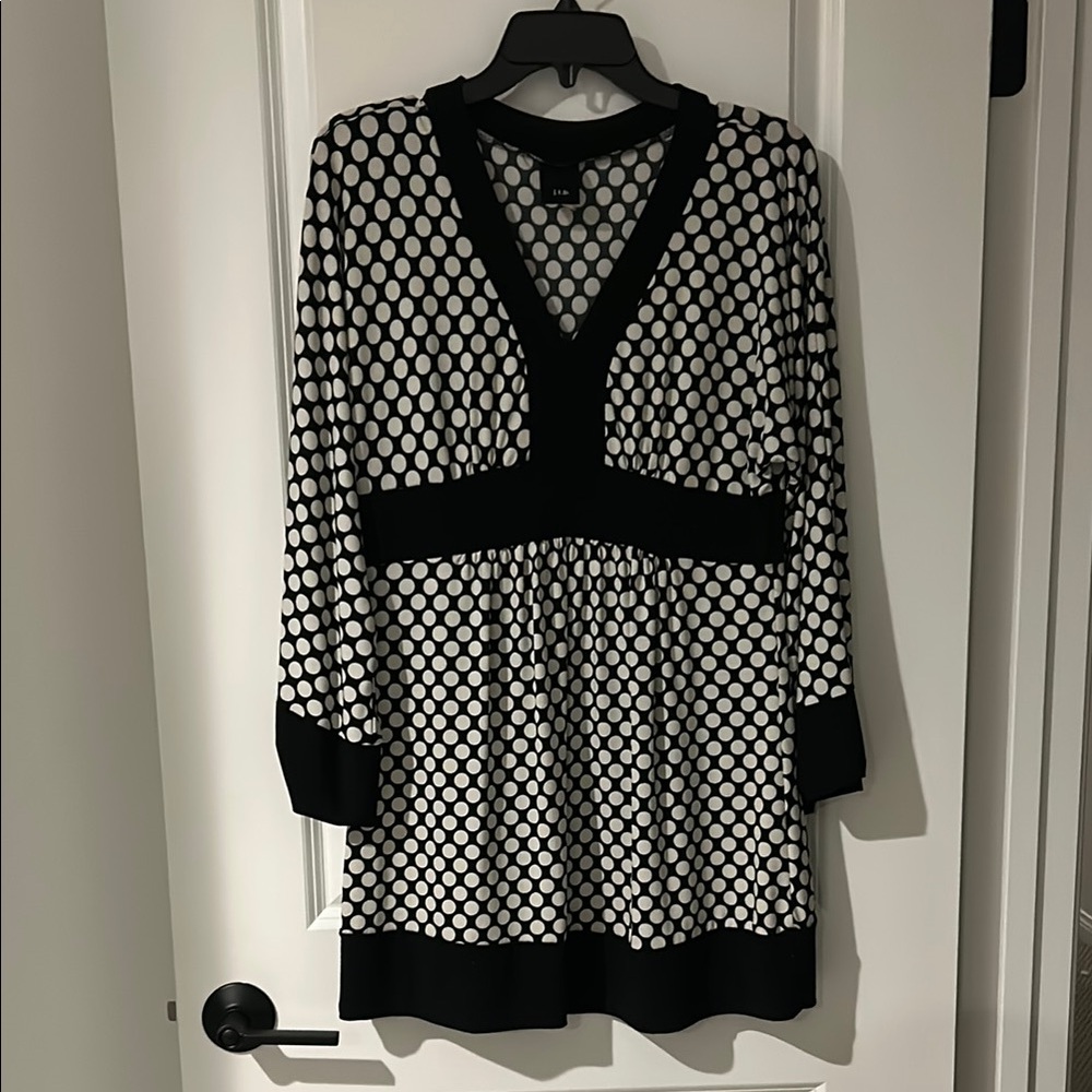 J.T.B. Black and White Polka Dot Blouse